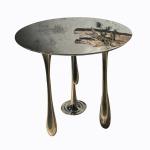 Upholstery Stainless Steel Lobby Golden Coffee Table Anti Rust