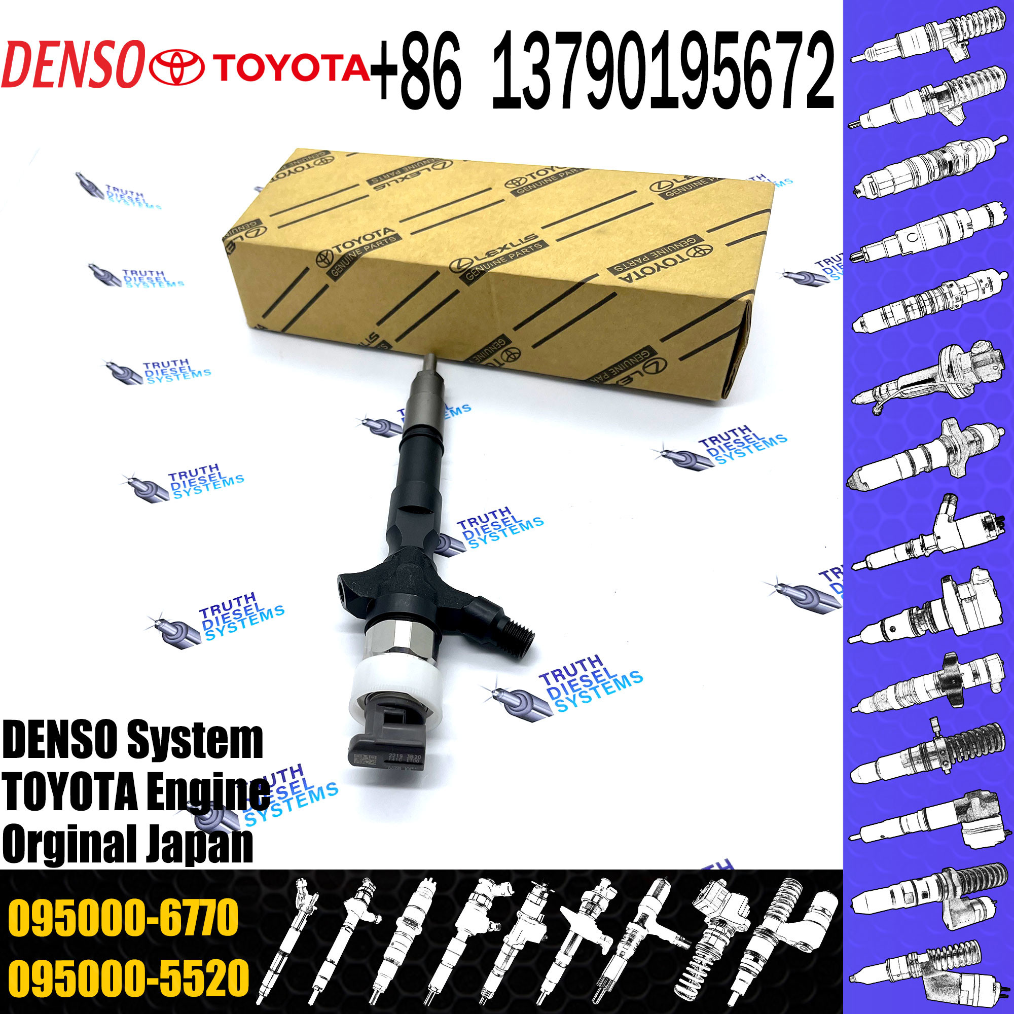High quality diesel common rail injector 23670-39185 095000-7040 095000-6770