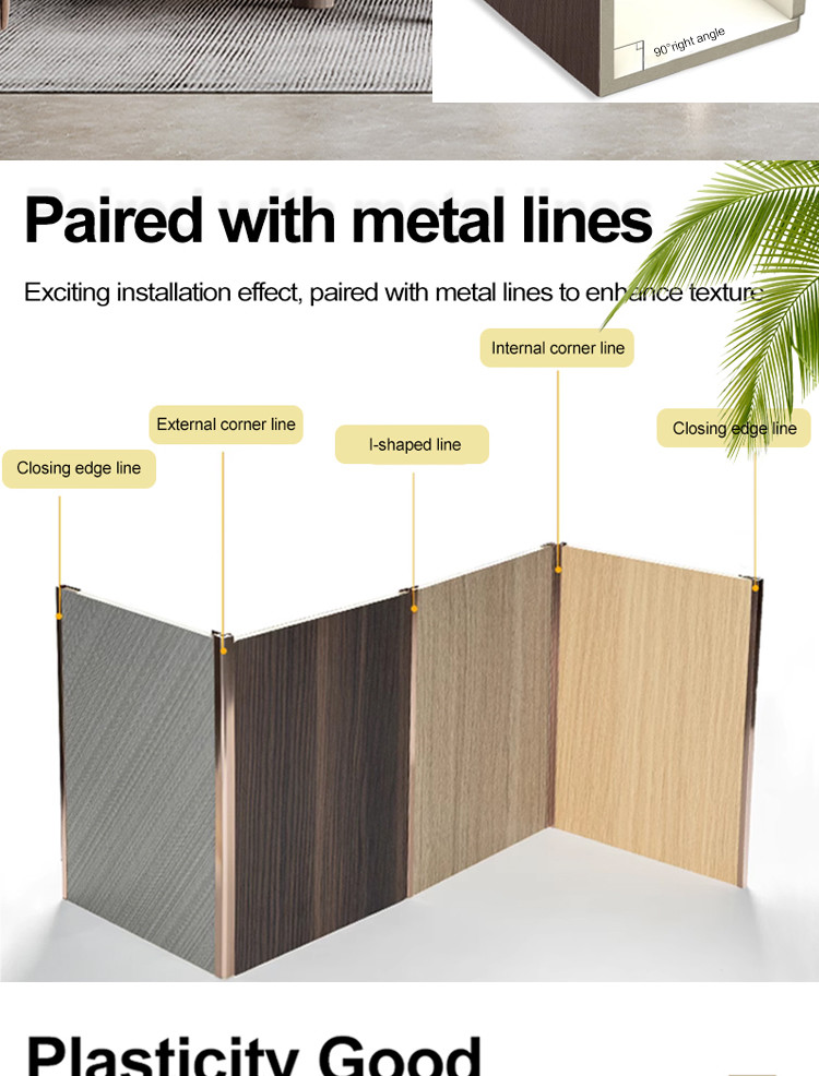 5mm Wood Grain PVC Wall Board Flexible Bamboo Charcoal Decorative Wall Panel