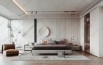 Simple Living Room Villa Furniture Fabric Upholstery Surface Walnut Color