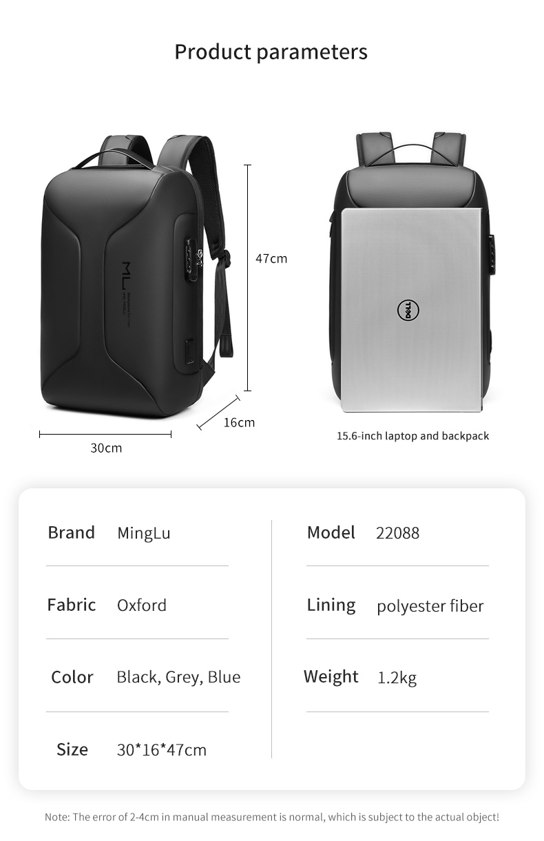 Wholesale new bag usb charging anti theft men mochilas escolares waterproof bagpack backpack bag laptop backpacks for men
