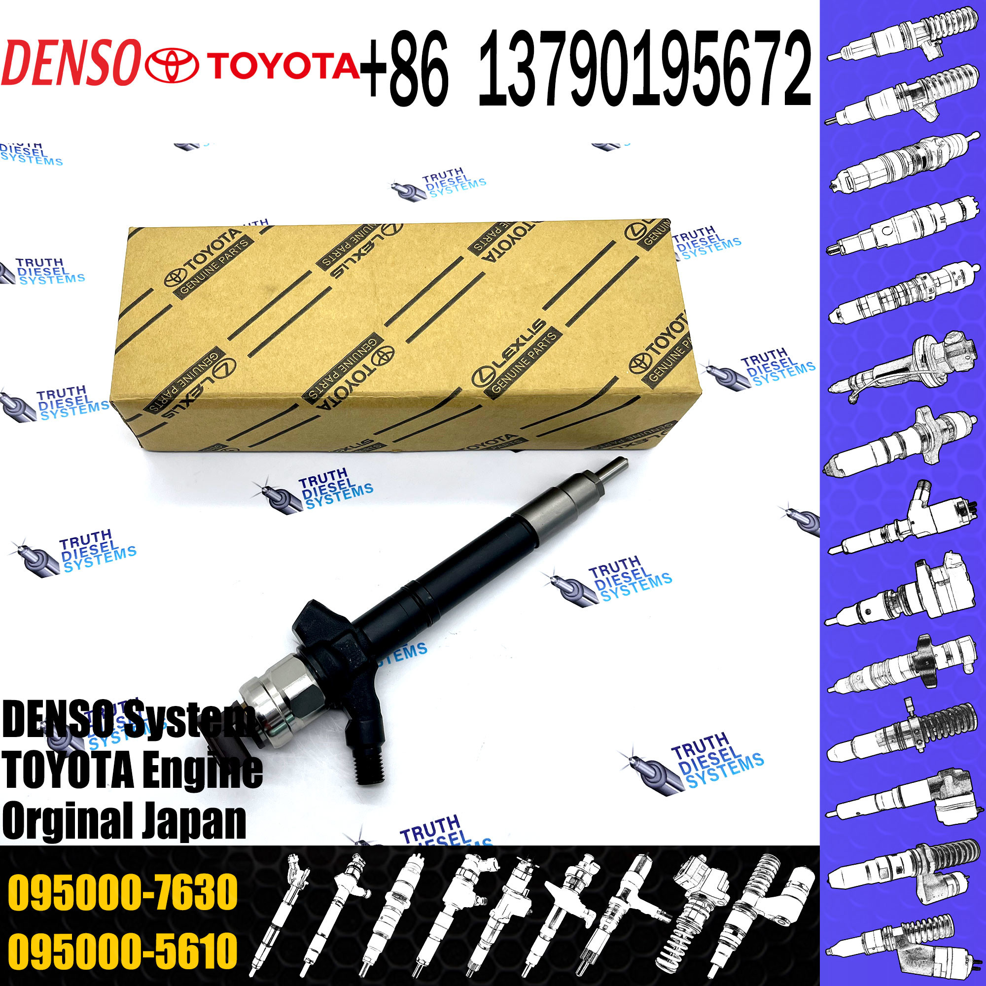 Diesel Fuel Engine Injector 095000-7630 23670-0R170 Engine High Pressure Pump Engine Injection Injector 095000-7630