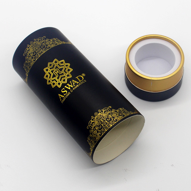 120gsm Metallic Paper Round Packaging For Perfume Products Aqueous Coating