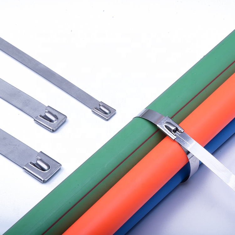 Heat-Resistant White Stainless Steel Cable Ties 304/316 Self-Locking Metal Zip Tie with 100% QC Passed Certification