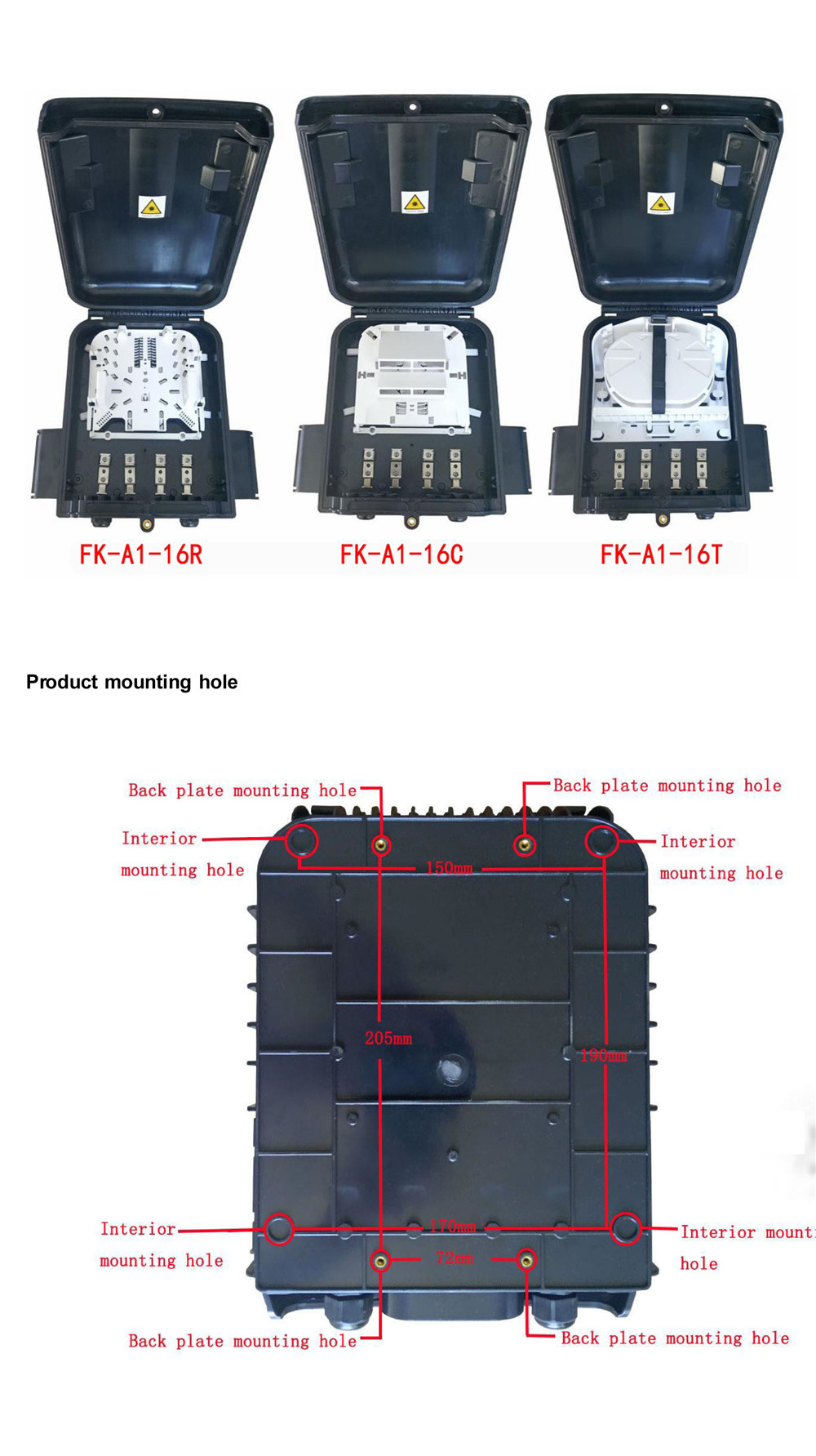 Outdoor IP65 Splitter FTTH Terminal Box Fiber Optic Splice Closure