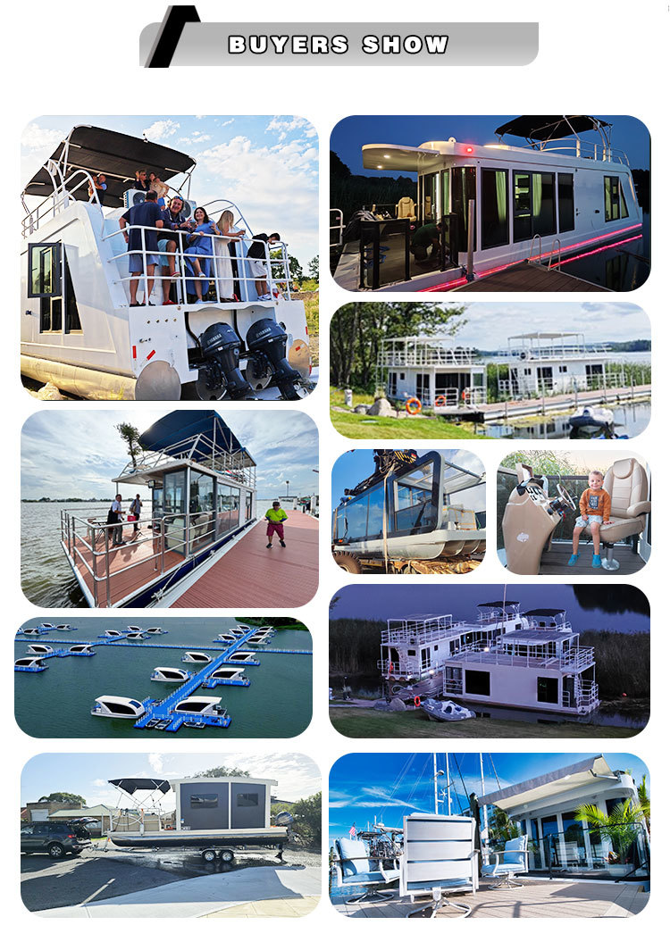 8m Length Pontoon Luxury House Boat Aluminum Fishing Style Pontoon Boats