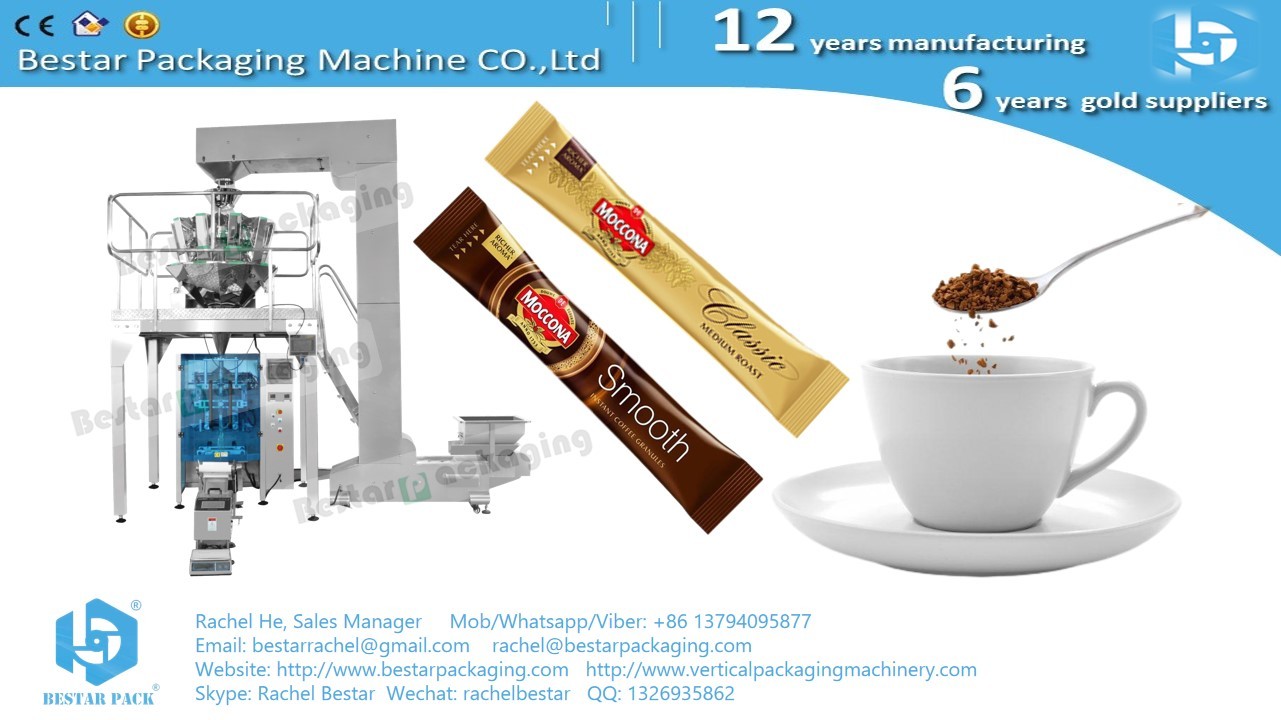 Instant coffee 3 in 1 coffee stick shape packaging automatic weighing packing machine BSTV-450AZ