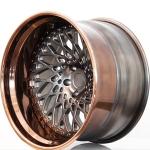 Customized wheel brushed bronze polished forged wheels 3 piece deep dish rims