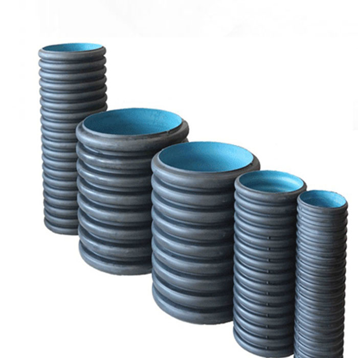 110mm 160mm HDPE Double Wall Corrugated Pipes Perforated Tubes In Rolls Black