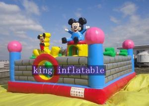 China Lovely Mickey Kids Inflatable Amusement Park For Jumping Fun 0.45mm - 0.55mm PVC wholesale