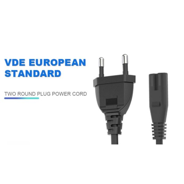 Flexible EU AC Power Cords Lightweight Electric Extension Cord 2 Pin