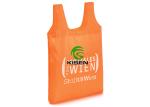 190t Lightweight Reusable Shopping Bags , Logo Printing Orange Reusable Shopping