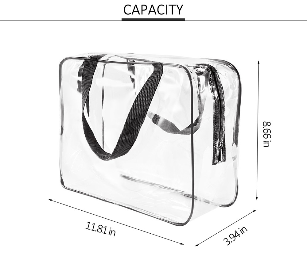 Waterproof Unisex 3pcs Clear Vinyl PVC Makeup Pouch