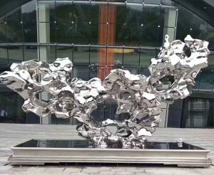 China Stainless Steel Ss Sculpture Abstract Outdoor Decor Statues And Metal Yard Ornaments wholesale
