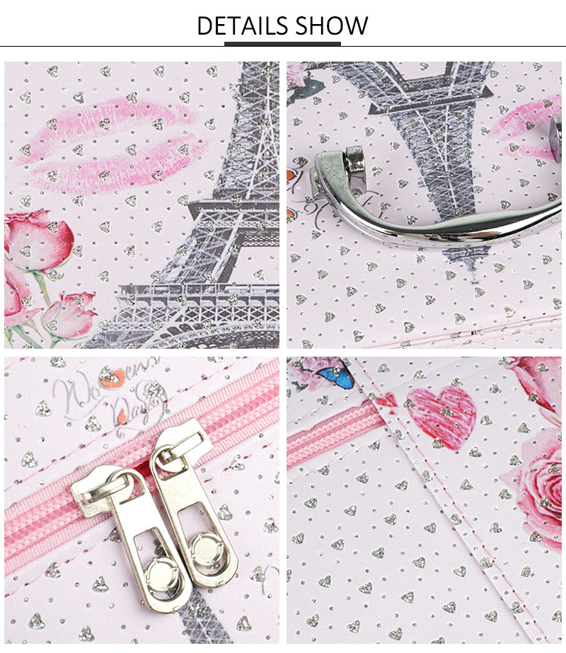 Travel Cosmetic Train Case Organizer With Mirror