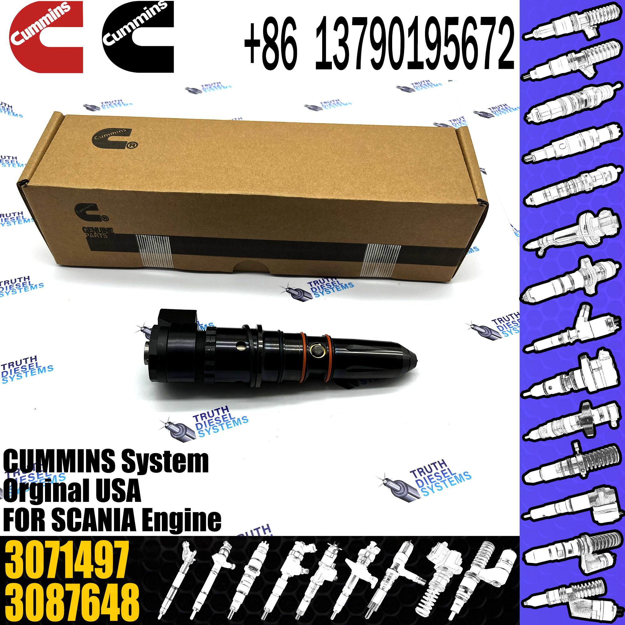 diesel engine fuel injectors 3071497 3047973 4914537 3054218 for excavator