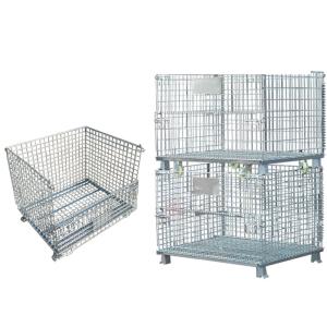 China Collapsible Electro Zinc Plated 50x50 Mesh Metal Storage Cage wholesale