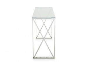 China 78cm 20KGS Tempered Glass Top Long Console Table For Hallways wholesale