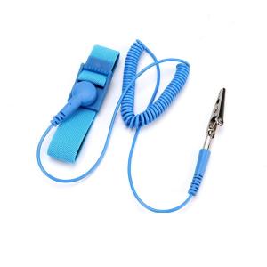 China Blue 3meters Line PVC Fabric ESD Wrist Strap Bracelet For Cleanroom wholesale