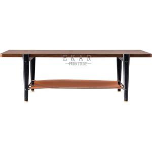 China Rectangle Solid Wood Leather Modern Italian Coffee Table wholesale