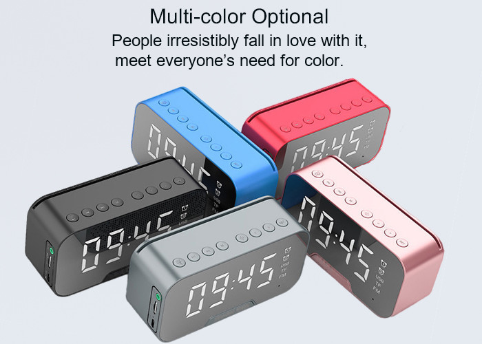 ABS FM Radio Audio Bluetooth Speaker 87.5MHZ-108MHZ With Mirror Night Light