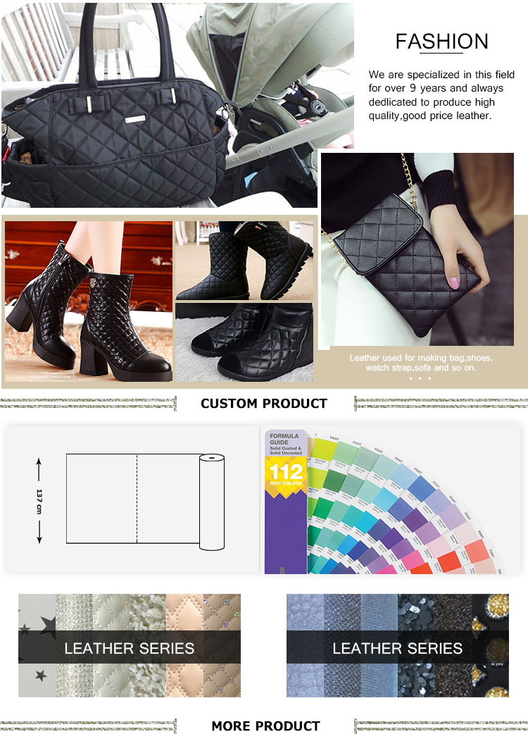 Notebook Quilted Leather Fabric , Faux Quilt Fabric Customized Color