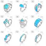 Engagement Wedding Stone Sterling Opal Jewelry Rings White Gold Plated
