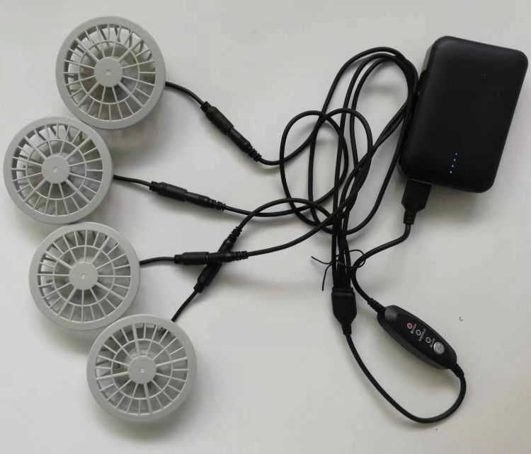 5V Jacket Cooling Fan 4pcs In One USB Switch Cable Control Speed