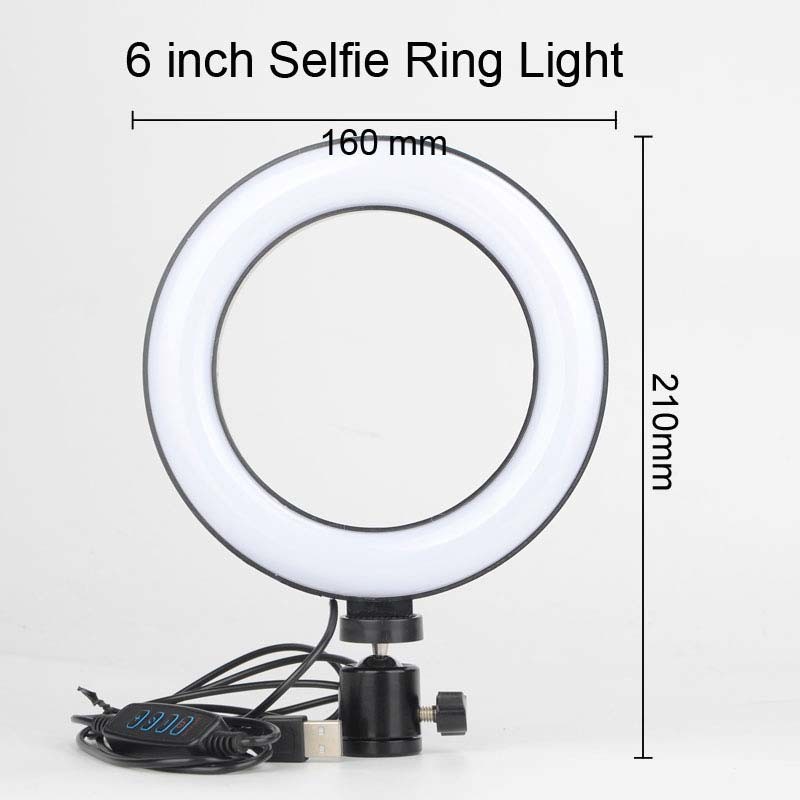 CE Aluminum Alloy 6W Desktop Selfie Ring Light
