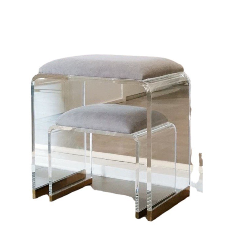 Minimalist Acrylic Transparent Stool for Home Bathroom Living Room and Makeup Use