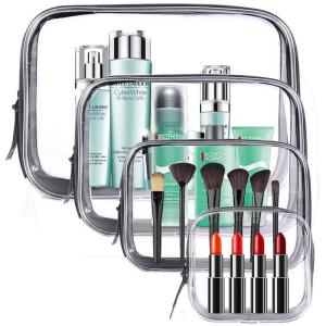China 4 Pcs Waterproof PVC Zippered Toiletry Carry Portable Makeup Organizer Bag wholesale