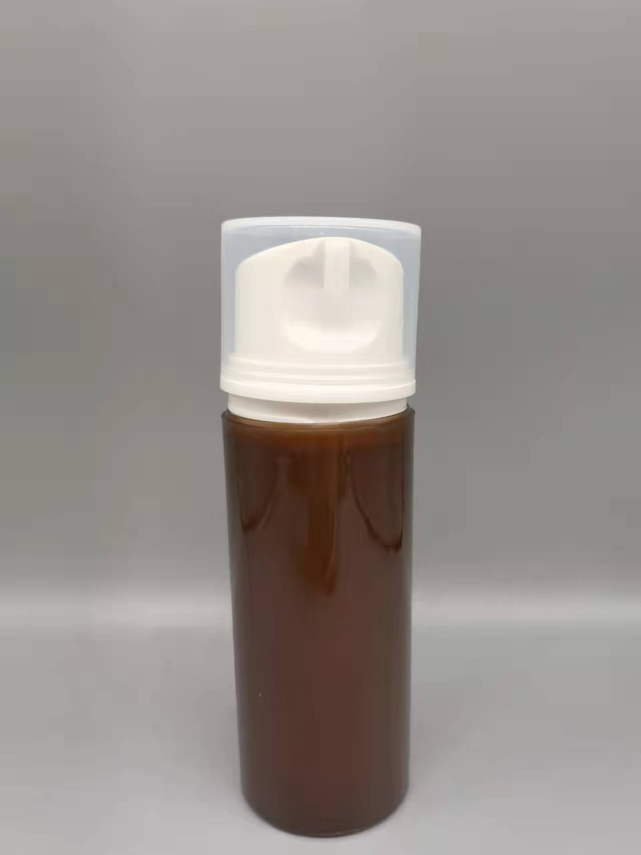 Empty Amber Plastic Cosmetic Packaging PP Airless Bottle 100ml With Pump