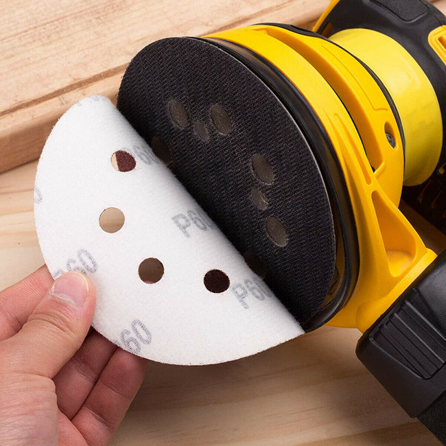 5 inch 80Grit 8Hole Random Orbital Sanding Disc with Hook and Lock Backing
