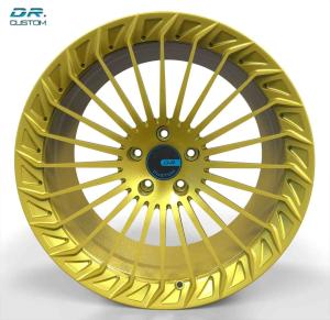 China Brushed Gold Racing Forged Wheels ET45 22 Inch Aluminum Rims wholesale