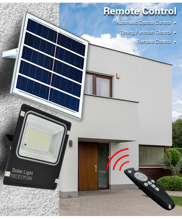 IP66 Motion Sensor Solar Flood Light 50 Watt 100w 200w Bright Solar Security Light