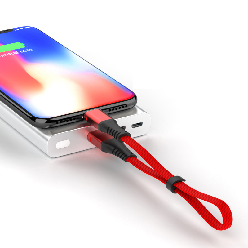 30CM Nylon Braided Lightning Cable Type C Fast Charging For S7 S6
