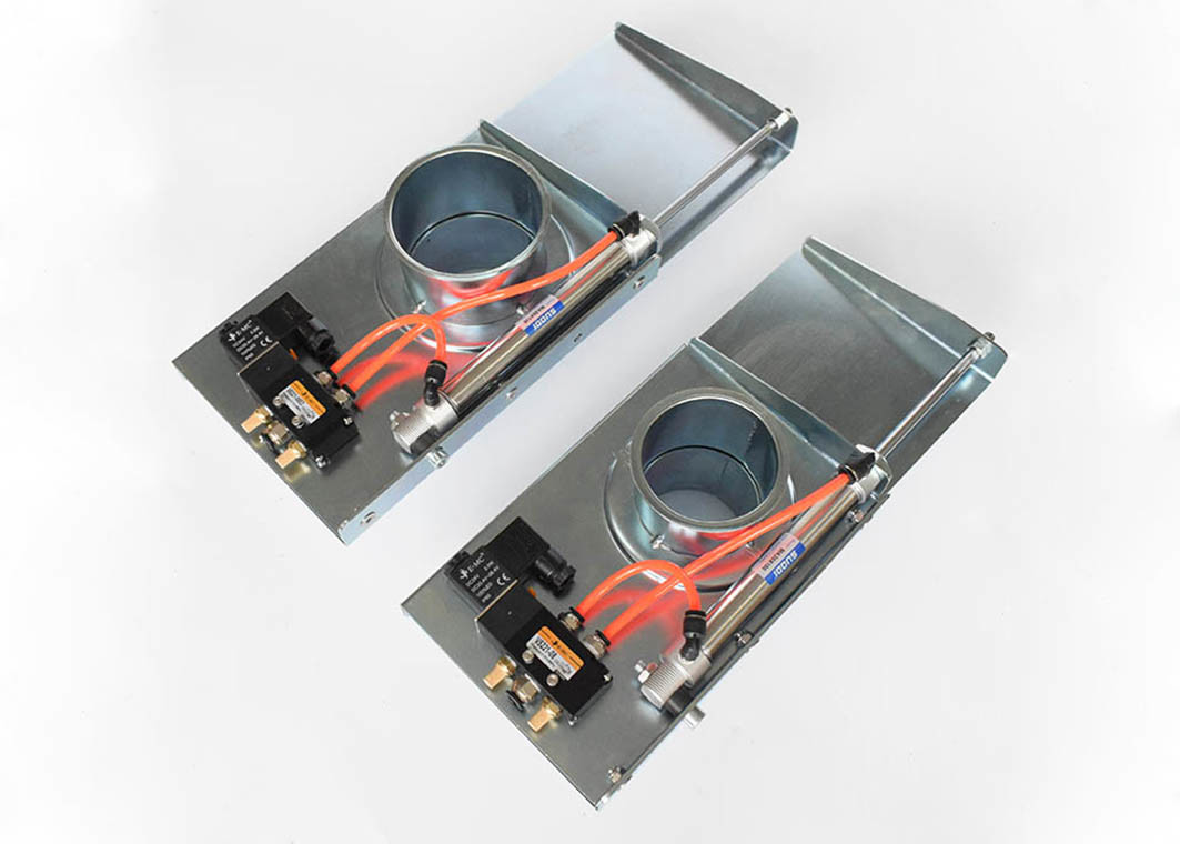 200mm Diameter Ductwork System Air - Tight Pneumatic Blast Gates