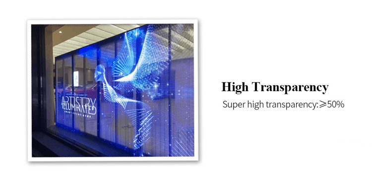 P3.9 High Brightness Flexible Transparent LED Screen For Outdoor Installation