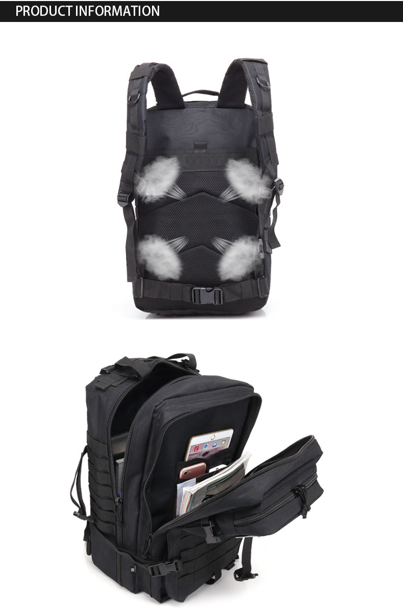 Outdoor Adventure Essential Multi-Function 3P Molle Bag backpack With Zipper Closure