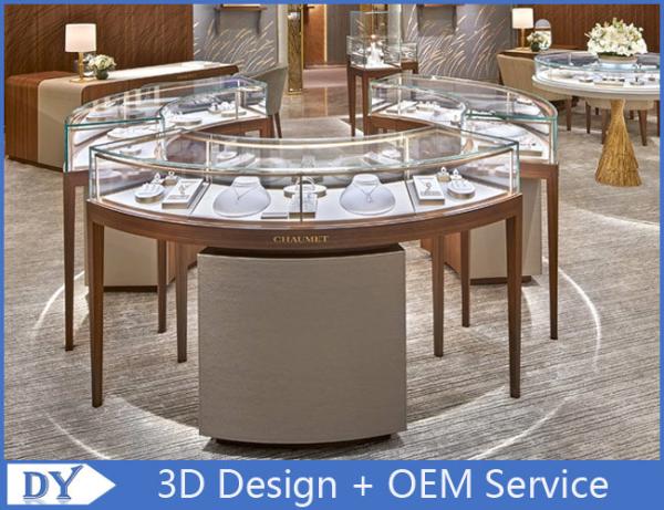 Nice Attractive Stain Steel Jewellery Shop Display Counters Rose Gold + Beige