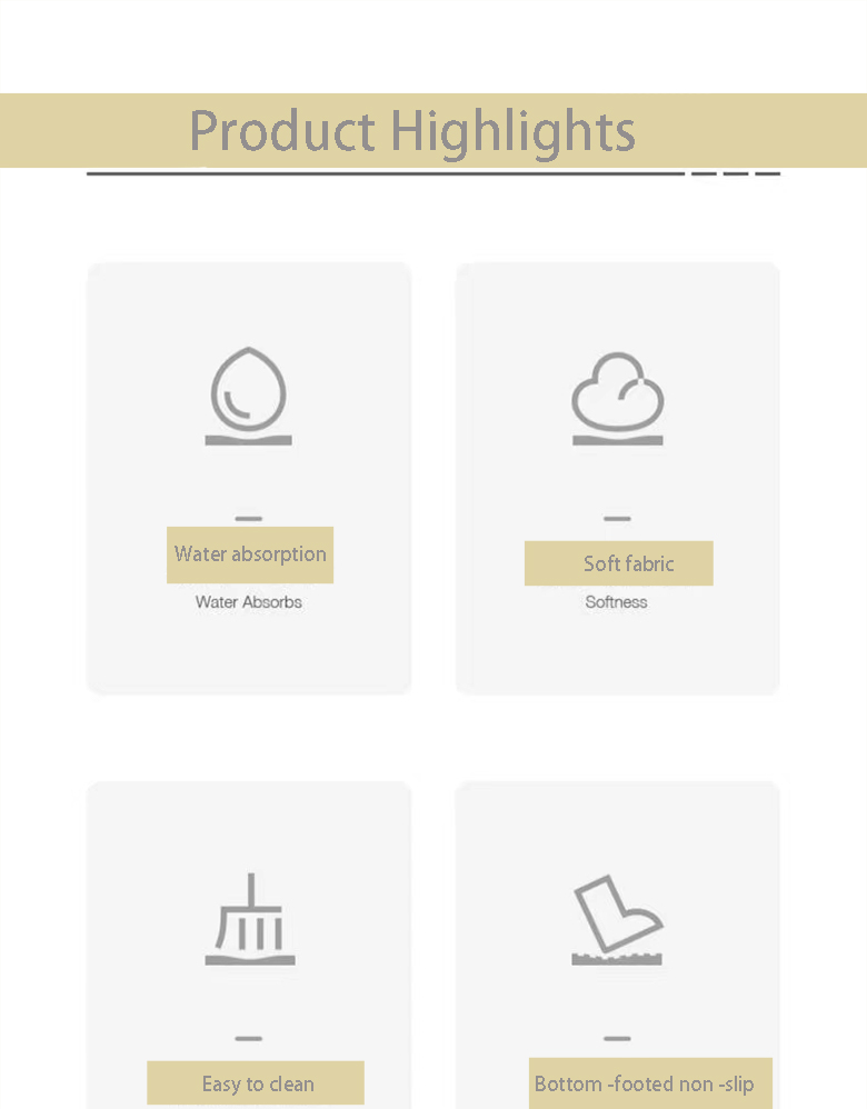 Customized Logo Rectangle Non-slip Diatomaceous Earth Mat for Easy Cleaning in Kitchen
