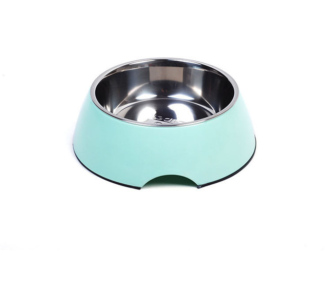 Round 14cm Rubber Bottom Dog Bowl Silicone 4.5cm Stainless Steel