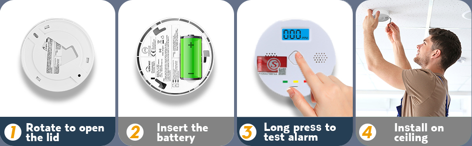 Carbon Monoxide Indoor Air Quality Monitors Battery Operated 100*3.8mm