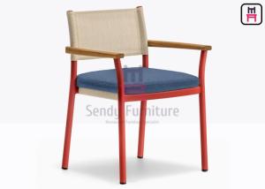 China Aluminum Frame Stackable Outdoor Dining Chair With Removable Cushion wholesale
