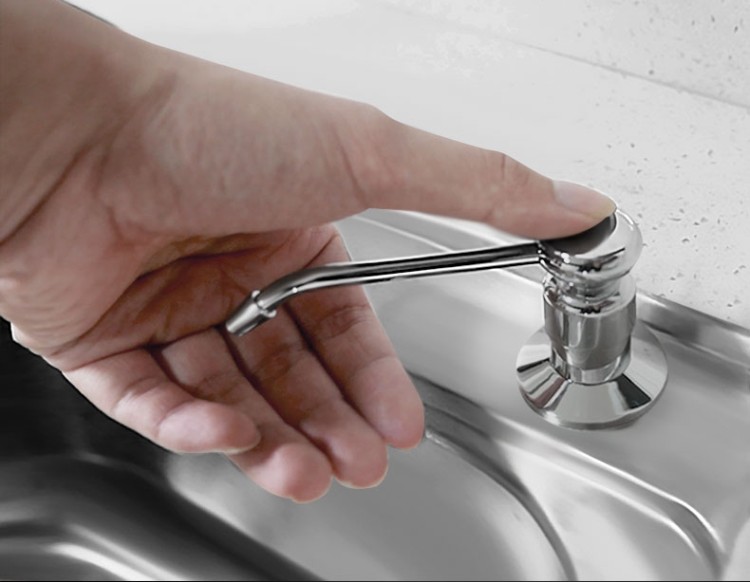 PE Bottle Sink Accessory Sink Soap Dispenser Bottle 320ml Copper Indenter SUS304 Straw