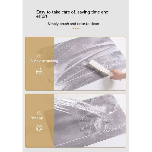 Customized Color Non Slip Bathroom Mat Rug Super Absorbent Stain Resistant PVC Bathmat