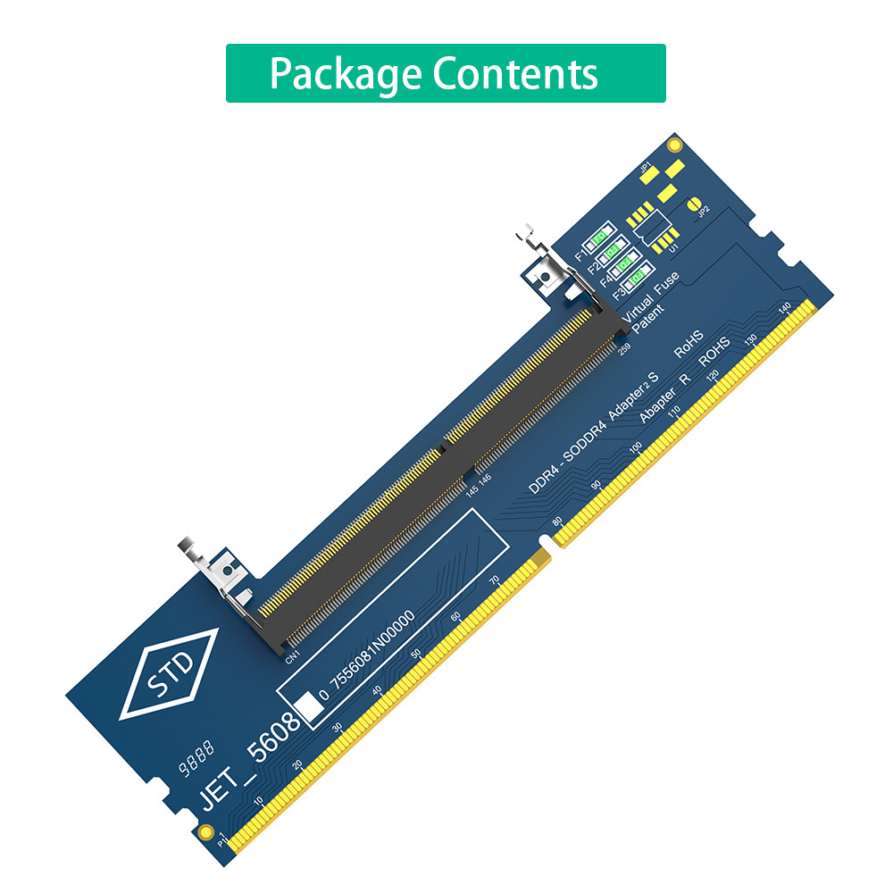 LLaptop DDR4 RAM to Desktop Adapter Card, Memory Tester SO DIMM to ddr4 Converter.