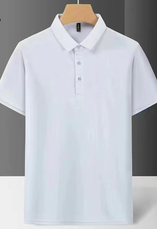 Men's Short-sleeved T-shirt Quick Drying Lapel Solid Color Polo Shirt Customized Labels