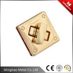 Durable gold handbag square turn lock for bag parts,30.9*30.9mm,Zinc alloy lock