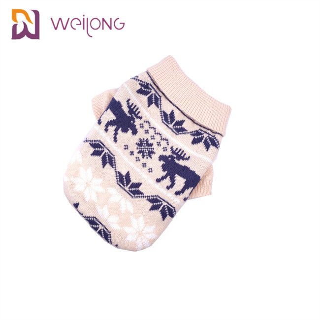 Fall And Winter Snowflake Argyle Knitted Dog Sweater Customized
